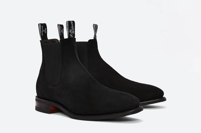 R M Williams Comfort Craftsman - Black Suede