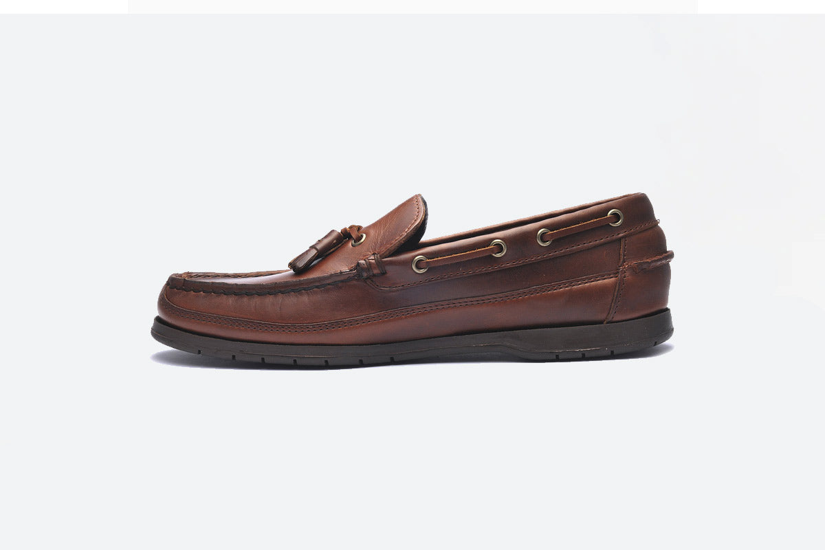 Sebago - Ketch Waxed Leather Loafer - Brown Gum